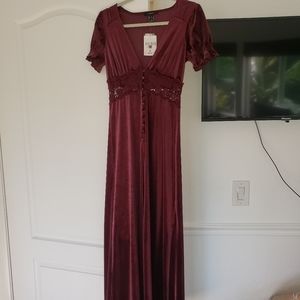 Maxi Velvet Maroom Dress